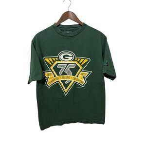 VTG 1993 Logo 7 Green Bay‎ Packers 75th Anniversary Graphic T-Shirt Size medium